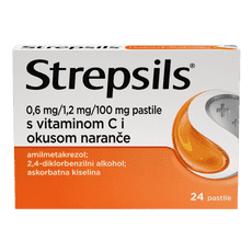 Strepsils 0,6 mg/1,2 mg/100 mg pastile s vitaminom C i okusom naranče