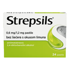 Strepsils 0,6 mg/1,2 mg pastile bez šećera s okusom limuna