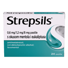 Strepsils 0,6 mg/1,2 mg/8 mg pastile s okusom mentola i eukaliptusa